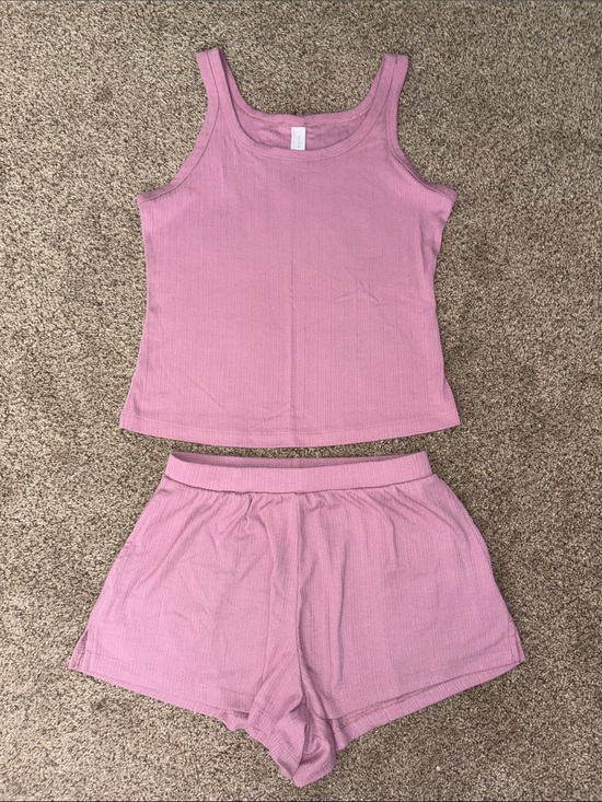 Auden Other - Auden Ribbed Tank & Short Set - Dusty Rose